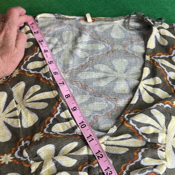 FREE PEOPLE THROUGH THE MEADOW RUCHED MESH WOMENS LONG SLEEVE TOP SZ M - Picture 13 of 16